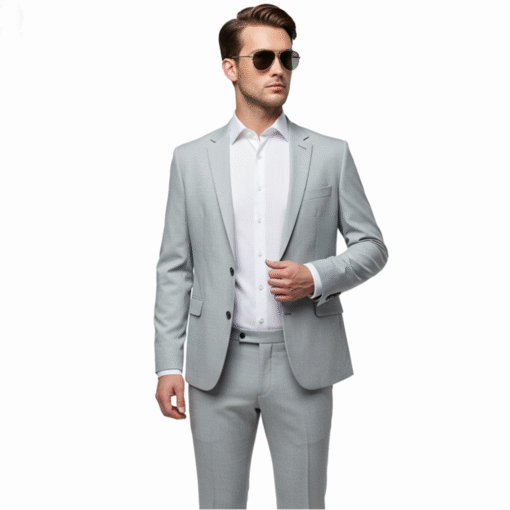 Men’s Light Grey Double-Breasted Vest Uniform Set – Modern Hospitality & Corporate Attire