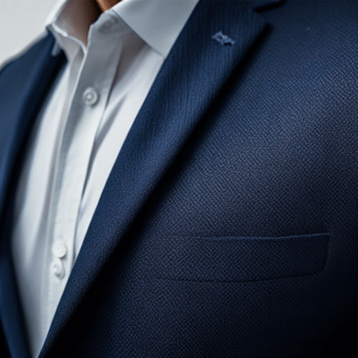 Man Navy Jacket Close Up