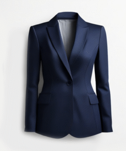 Womens Navy One Button Jacket Peaked Lapel