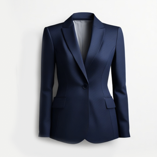 Womens Navy One Button Jacket Peaked Lapel
