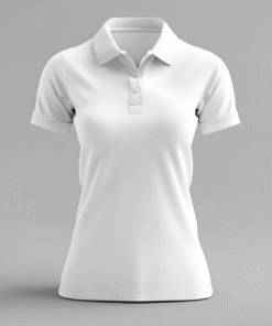 Women’s White Fitted Polo Shirt – Classic Uniform & Casual Wear