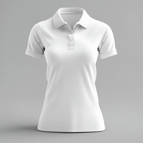 Women’s White Fitted Polo Shirt – Classic Uniform & Casual Wear